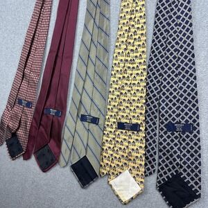 Brooks Basics Tie Lot Mens One Size Multicolor Silk Elephant Check USA READ